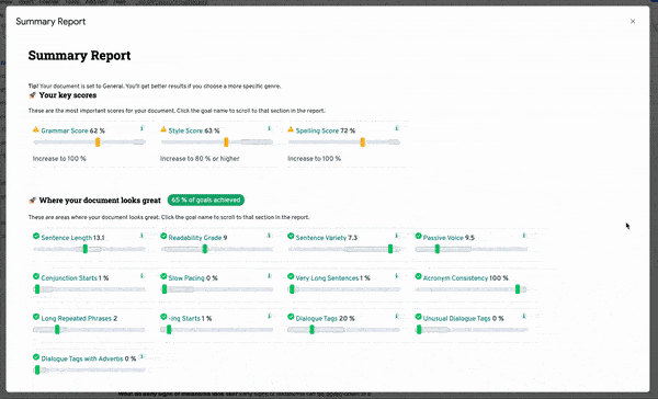 ProWritingAid Summary Report