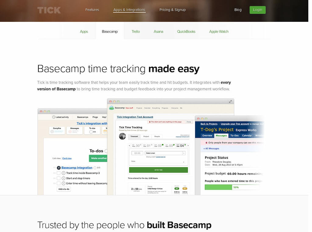 best basecamp integrations for time tracking