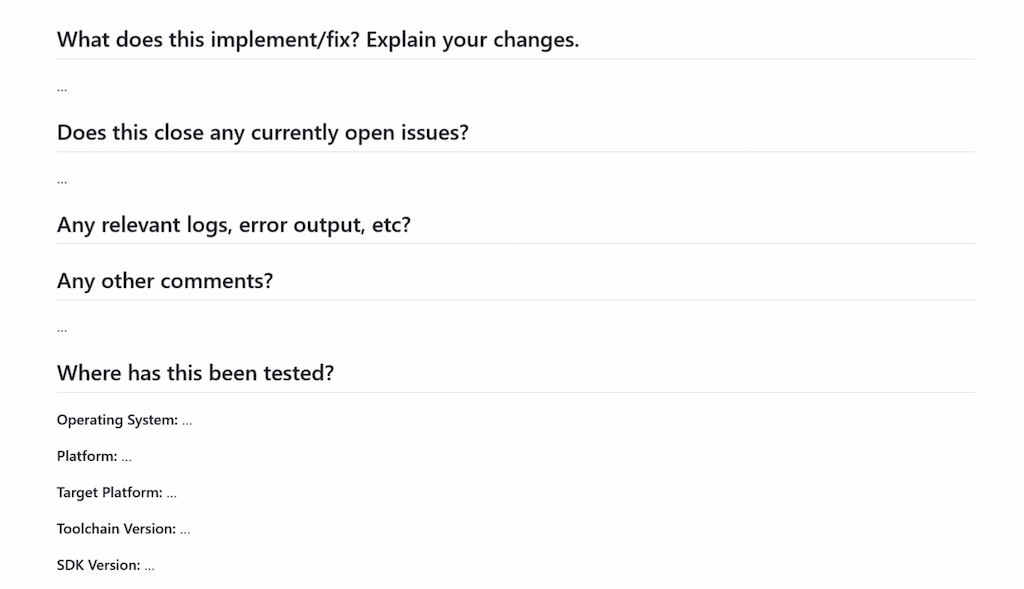 github pr template: setting the tone in your project