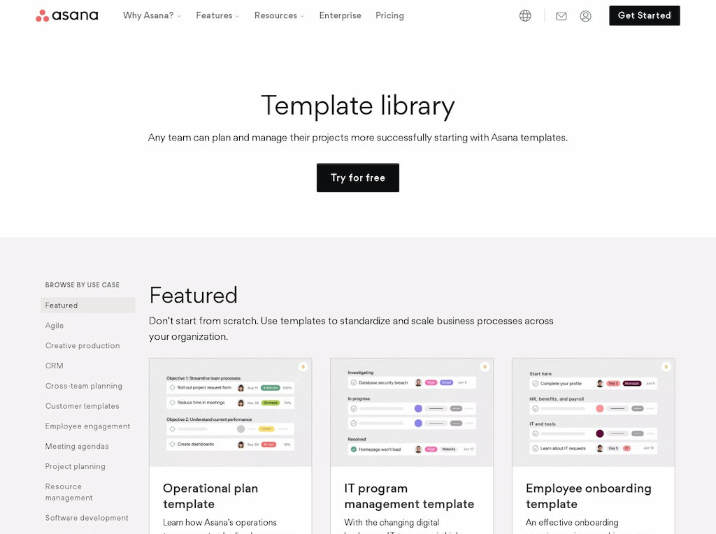 stay organized with pre-built and custom asana templates