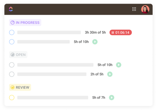 Time and estimates along task title