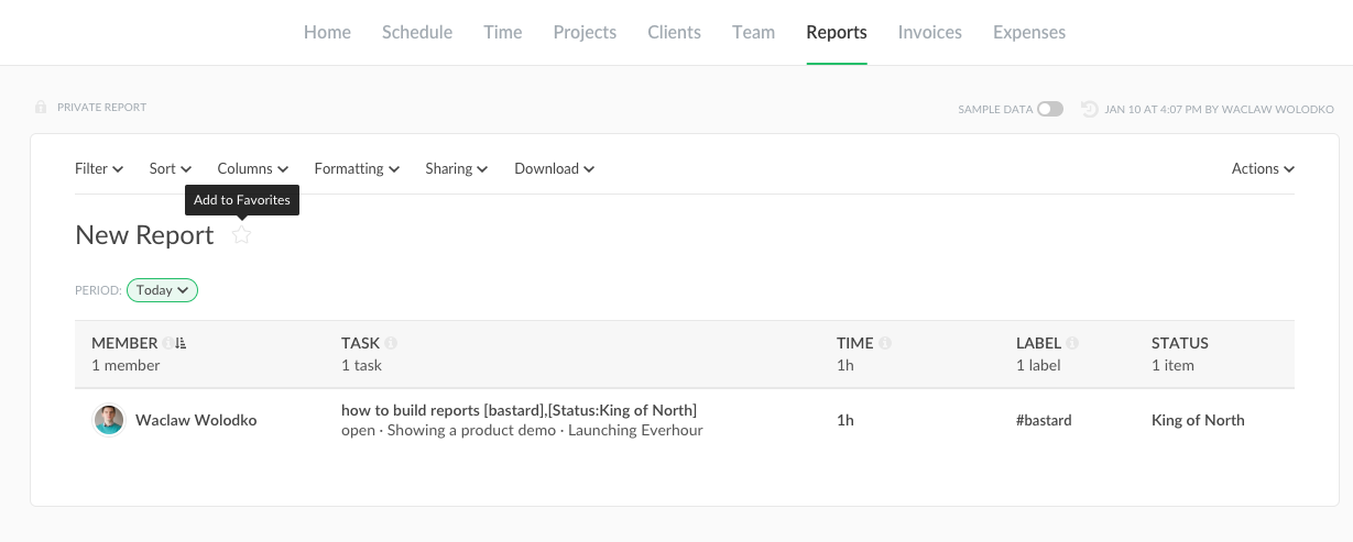 basecamp3: using tags & custom fields in reports