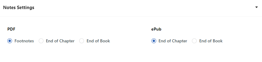 Notes Settings in Atticus