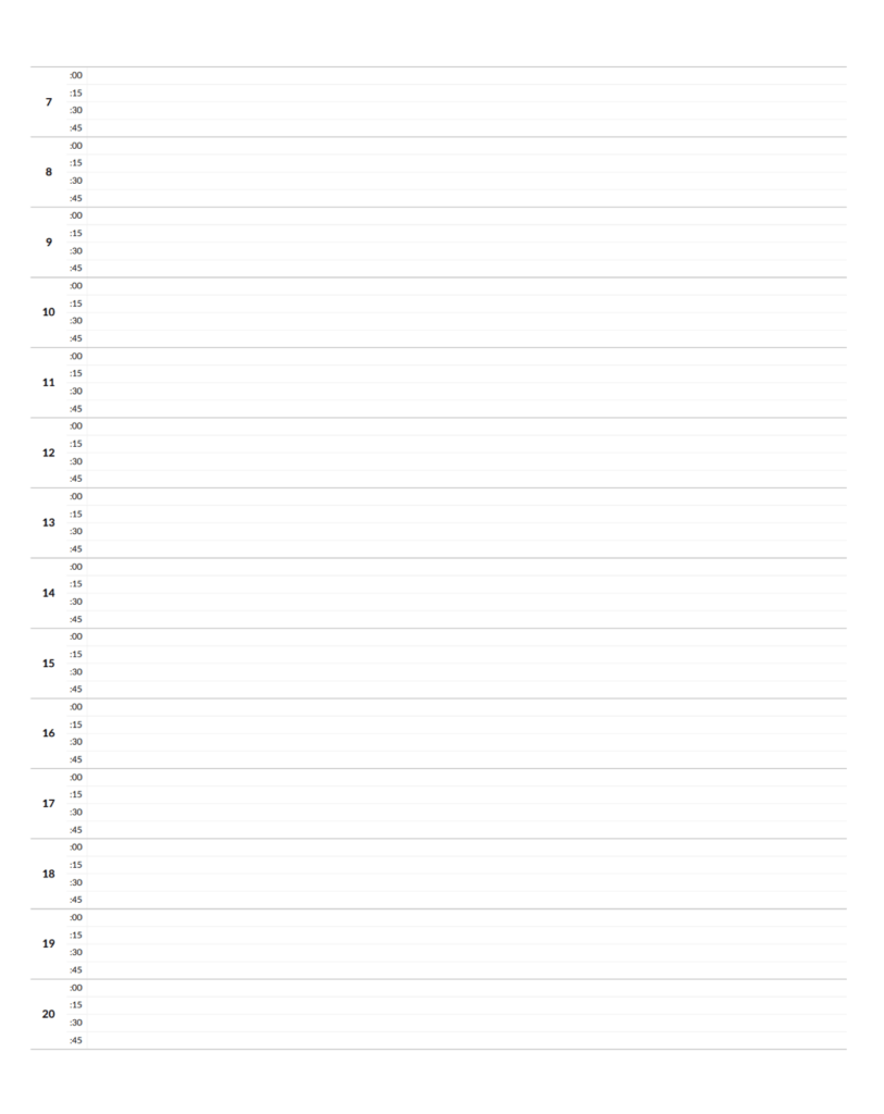 time management worksheet for accurate time blocking