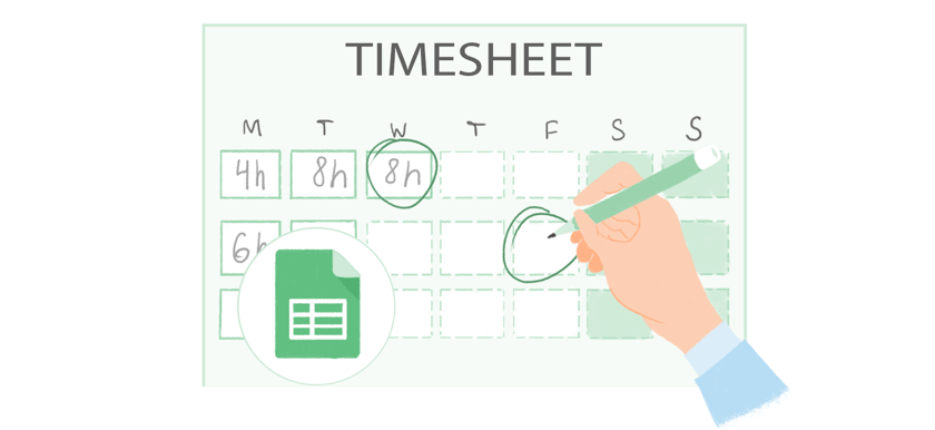 simple but powerful timesheet template in google sheets