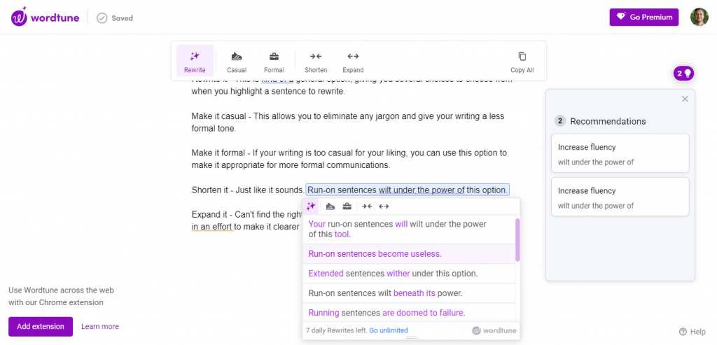 wordtune editor